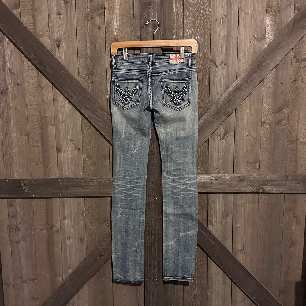 Machine Distressed Skinny Jeans - Picture 2 of 4